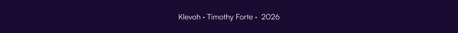 Closing credit: Klevoh case study by Timothy Forte.